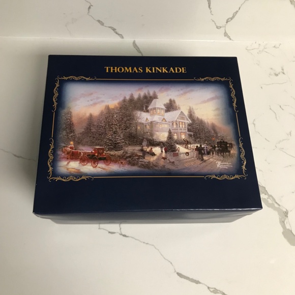 Thomas Kinkade Luminary Glass Light up Christmas Balls “ Winter Radiance” 2 - Picture 7 of 8